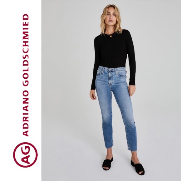 Ag Adriano Goldschmied Denim - AG ADRIANO GOLDSCHMIED The Isabelle High Rise Straight Crop Jeans Size 25
